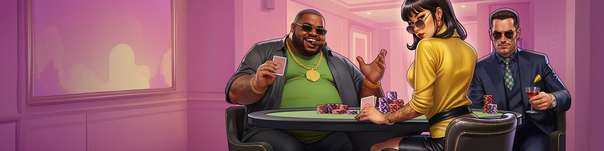 Mafia Casino Österreich Überblick Mafia Casino Figuren an einem Casino-Spieltisch